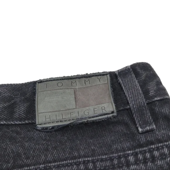 Tommy Hilfiger Vintage 90s Black Stone Wash High Waisted Tapered Leg Denim Jeans - Picture 7 of 10